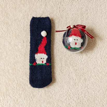 Cartoon Christmas Fleece Socks