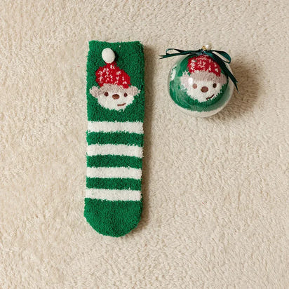 Cartoon Christmas Fleece Socks