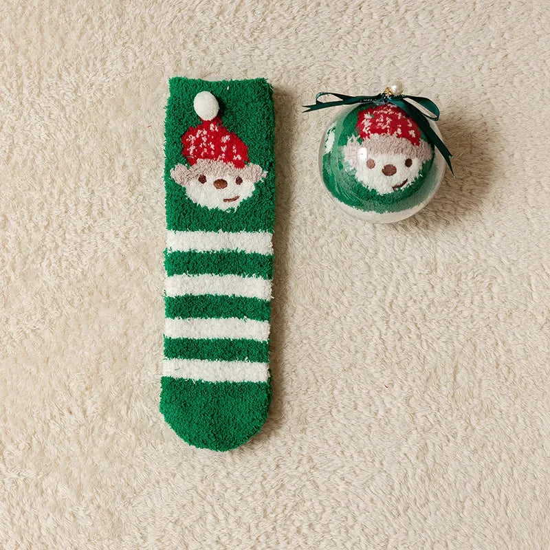 Cartoon Christmas Fleece Socks