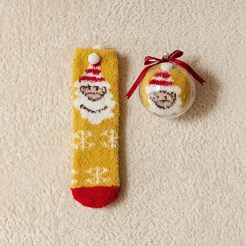 Cartoon Christmas Fleece Socks