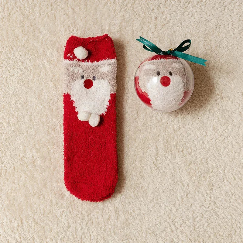 Cartoon Christmas Fleece Socks