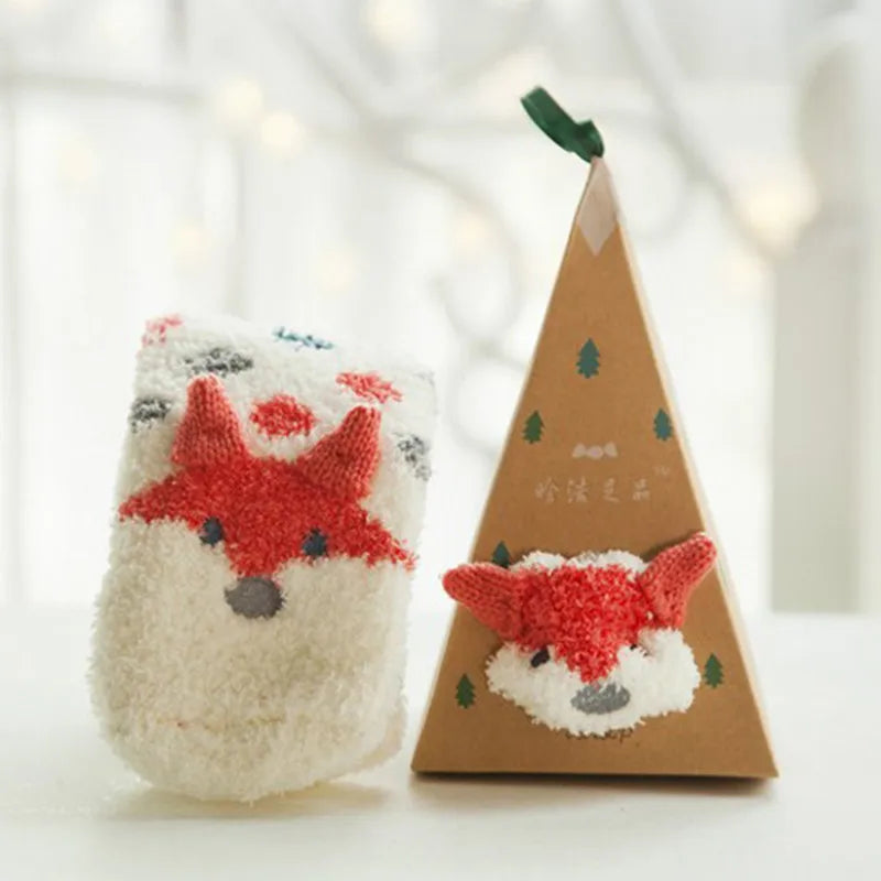 Cartoon Christmas Fleece Socks