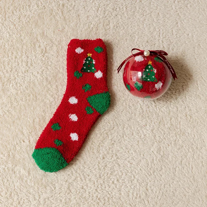 Cartoon Christmas Fleece Socks