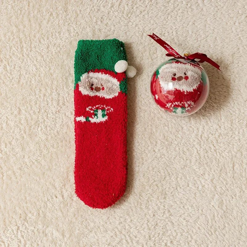 Cartoon Christmas Fleece Socks
