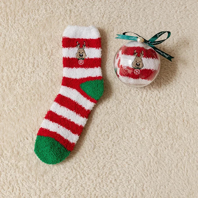 Cartoon Christmas Fleece Socks
