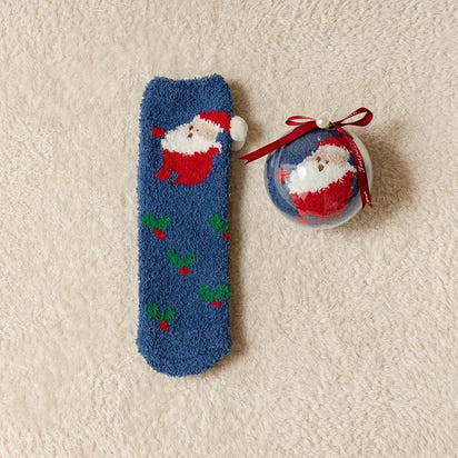 Cartoon Christmas Fleece Socks
