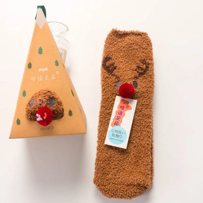 Cartoon Christmas Fleece Socks