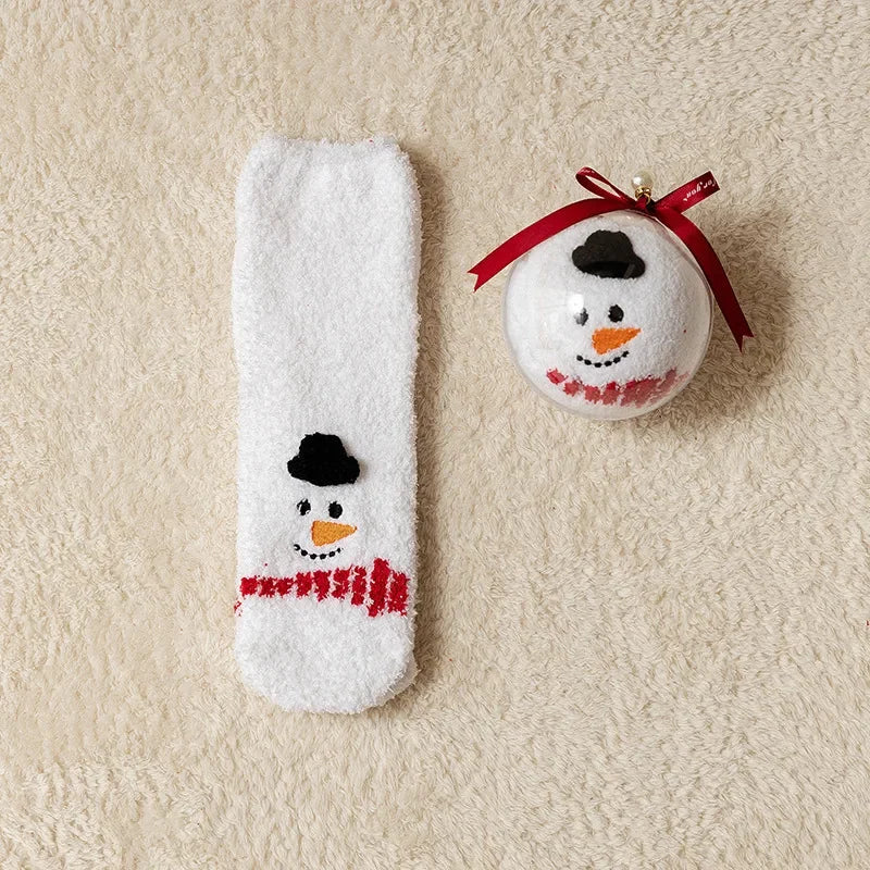 Cartoon Christmas Fleece Socks
