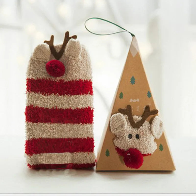 Cartoon Christmas Fleece Socks