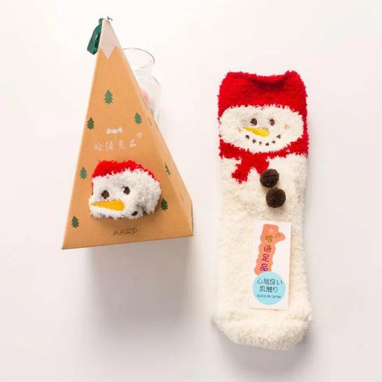 Cartoon Christmas Fleece Socks