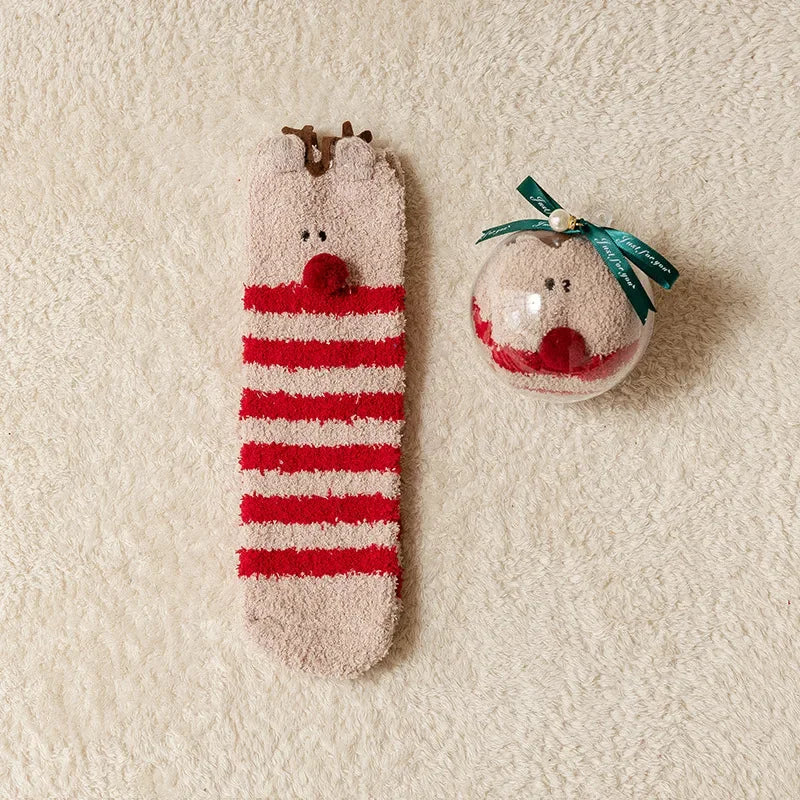 Cartoon Christmas Fleece Socks