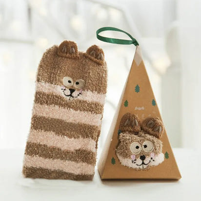 Cartoon Christmas Fleece Socks