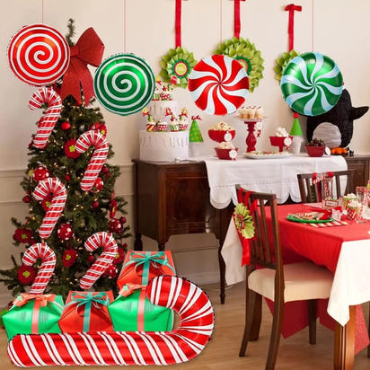 Candy Cane Christmas Foil Balloons