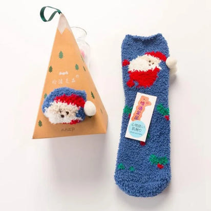 Cartoon Christmas Fleece Socks