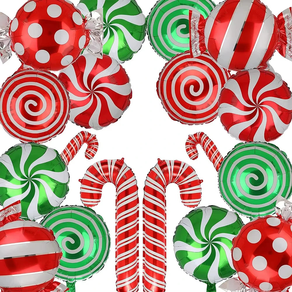Candy Cane Christmas Foil Balloons