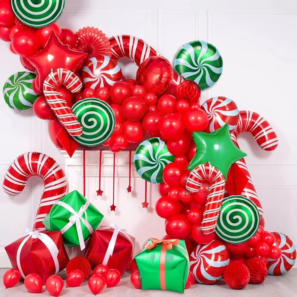 Candy Cane Christmas Foil Balloons