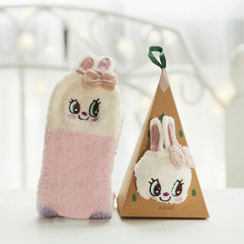 Cartoon Christmas Fleece Socks