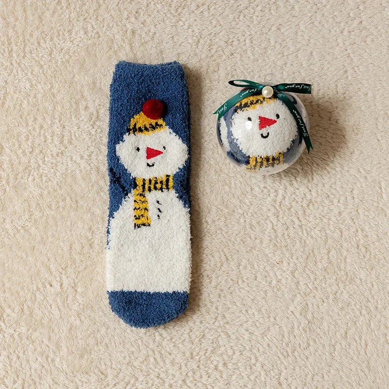 Cartoon Christmas Fleece Socks