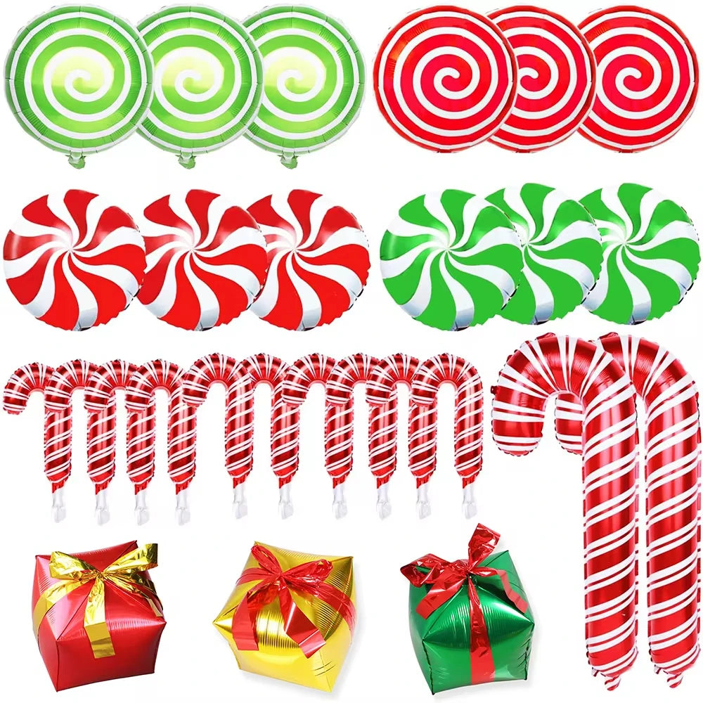 Candy Cane Christmas Foil Balloons