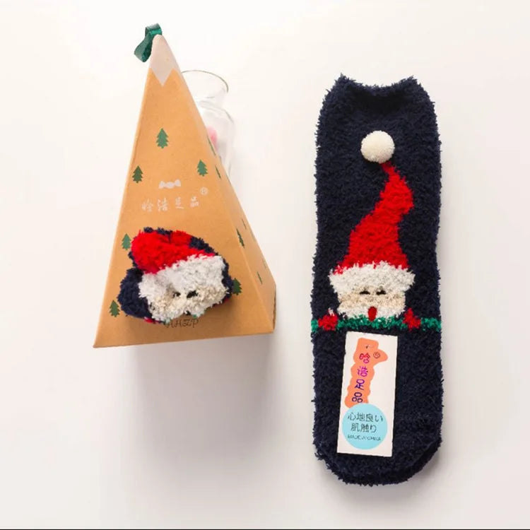 Cartoon Christmas Fleece Socks