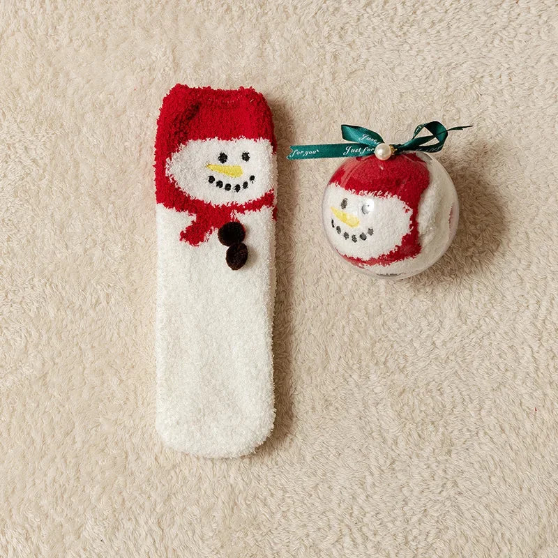 Cartoon Christmas Fleece Socks