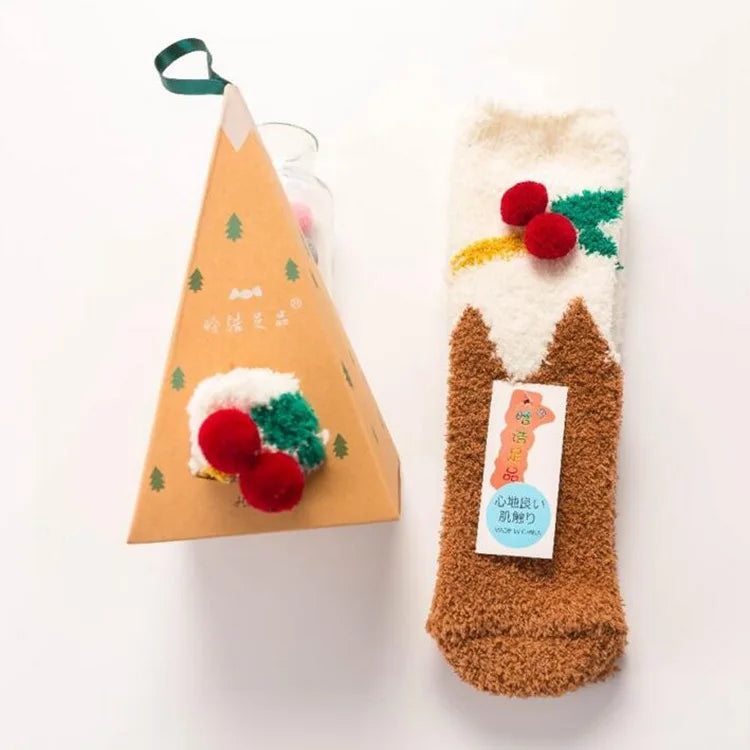 Cartoon Christmas Fleece Socks