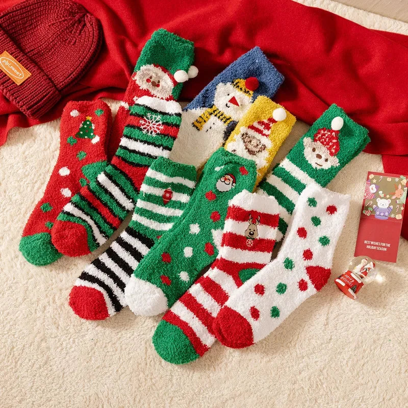 Cartoon Christmas Fleece Socks