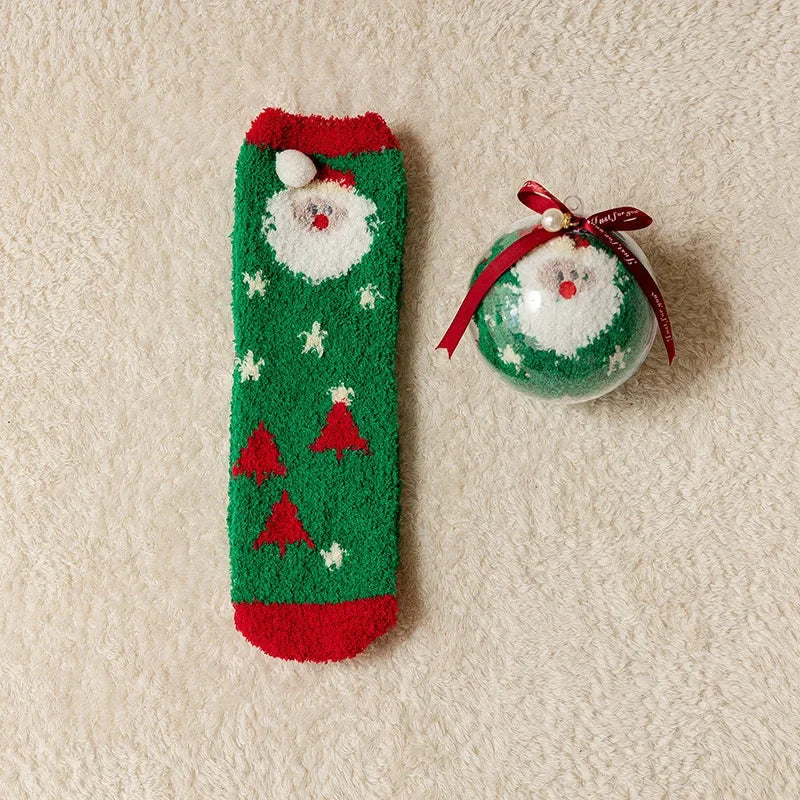 Cartoon Christmas Fleece Socks