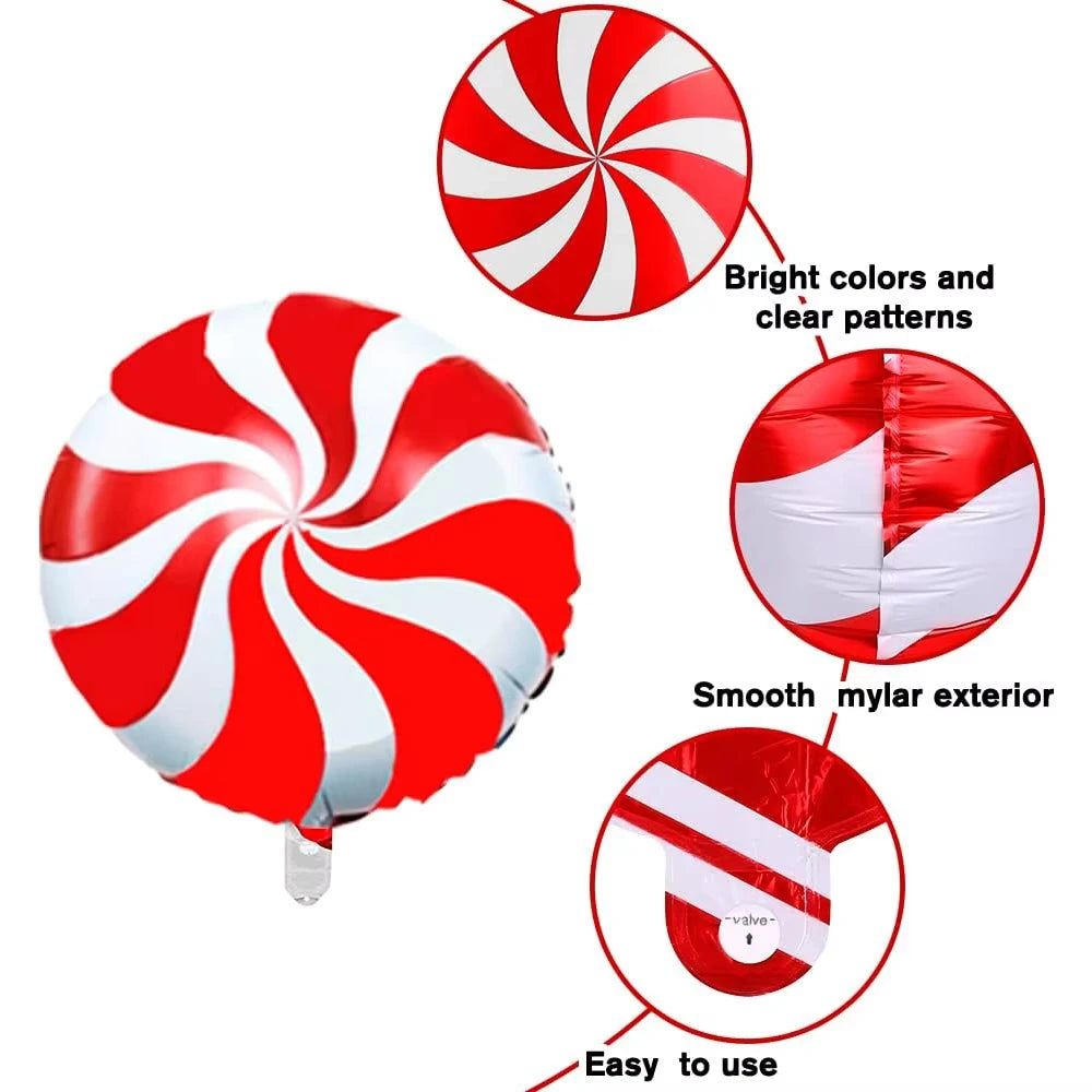Candy Cane Christmas Foil Balloons